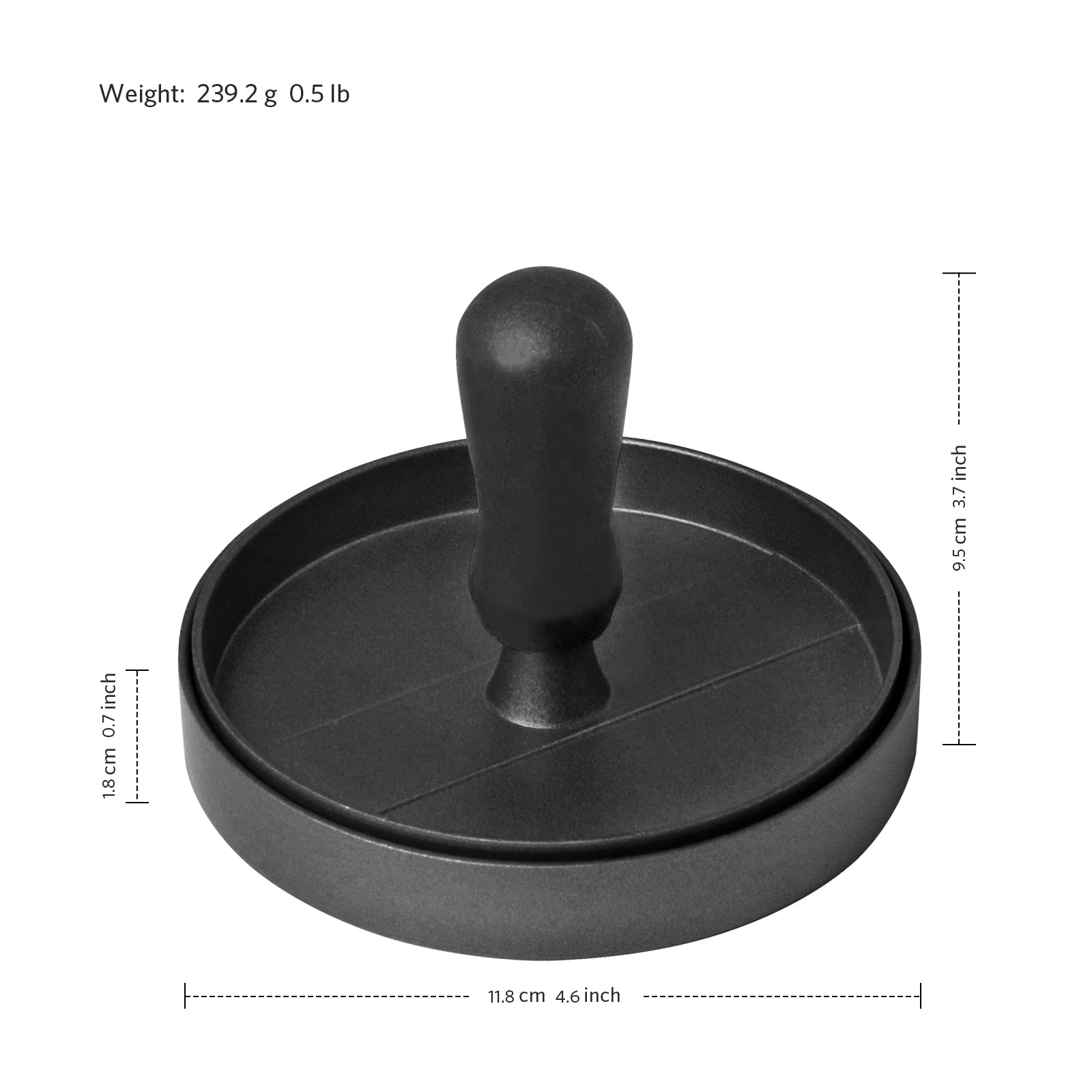 Burger press with comfortable plastic handle - non stick Pie Maker, stainless steel Hamburger Press for barbecue