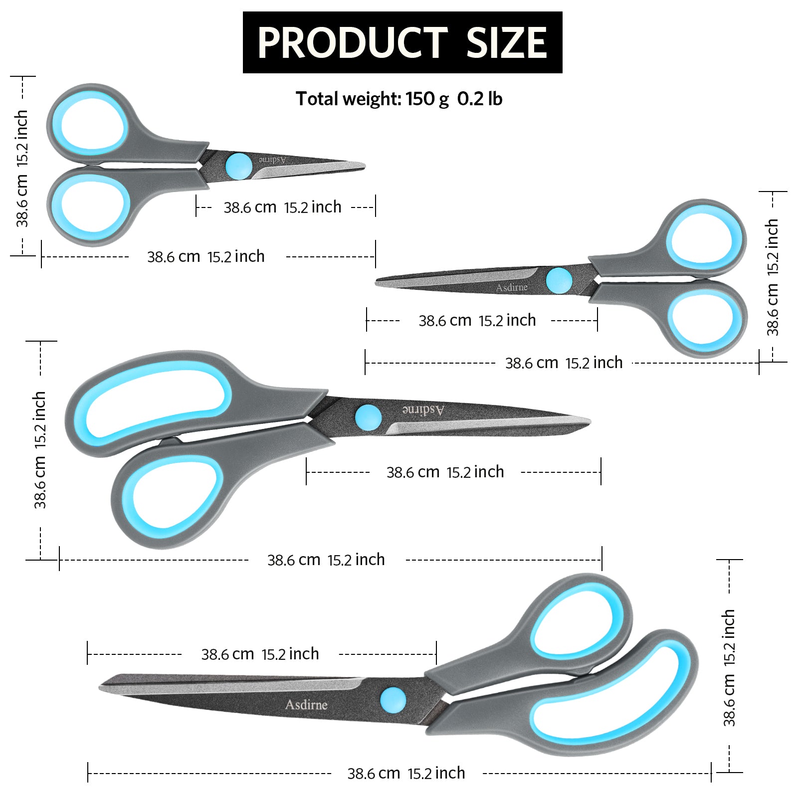 Asdirne Office Scissors Set of 4