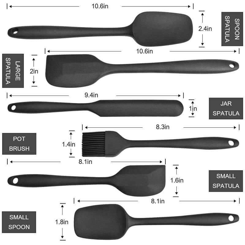 Specification and length of Silicone Spatulas