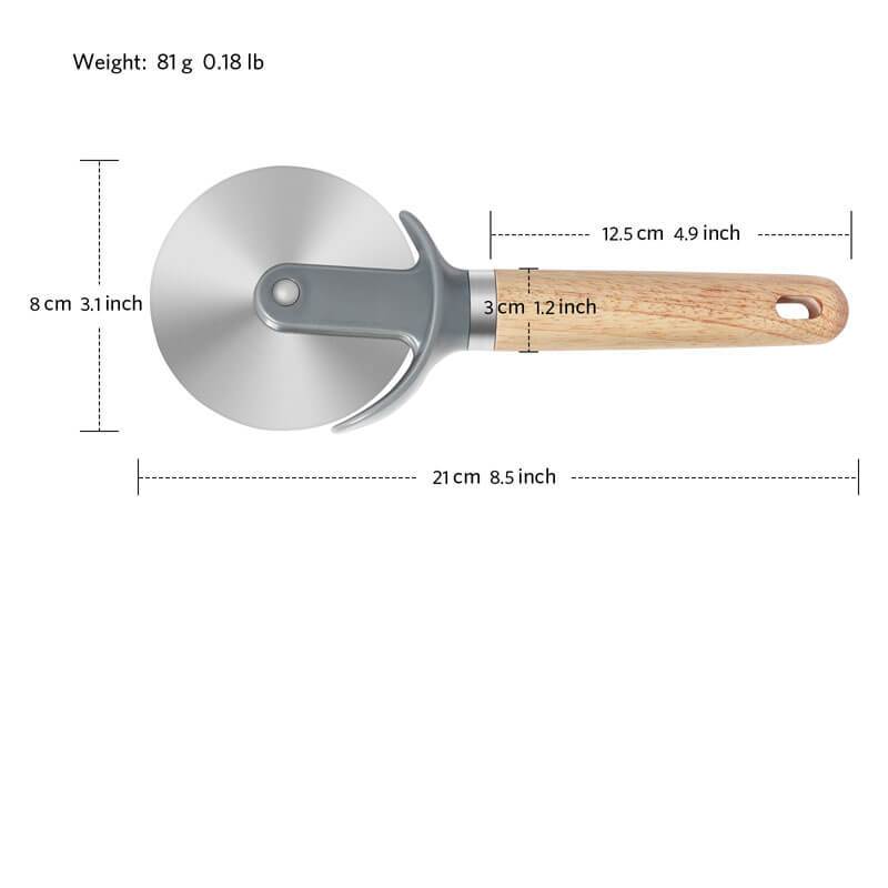 Pizza Wheel with Wooden Handle and Food Grade Stainless Steel