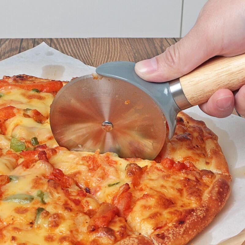 Pizza Wheel with Wooden Handle and Food Grade Stainless Steel