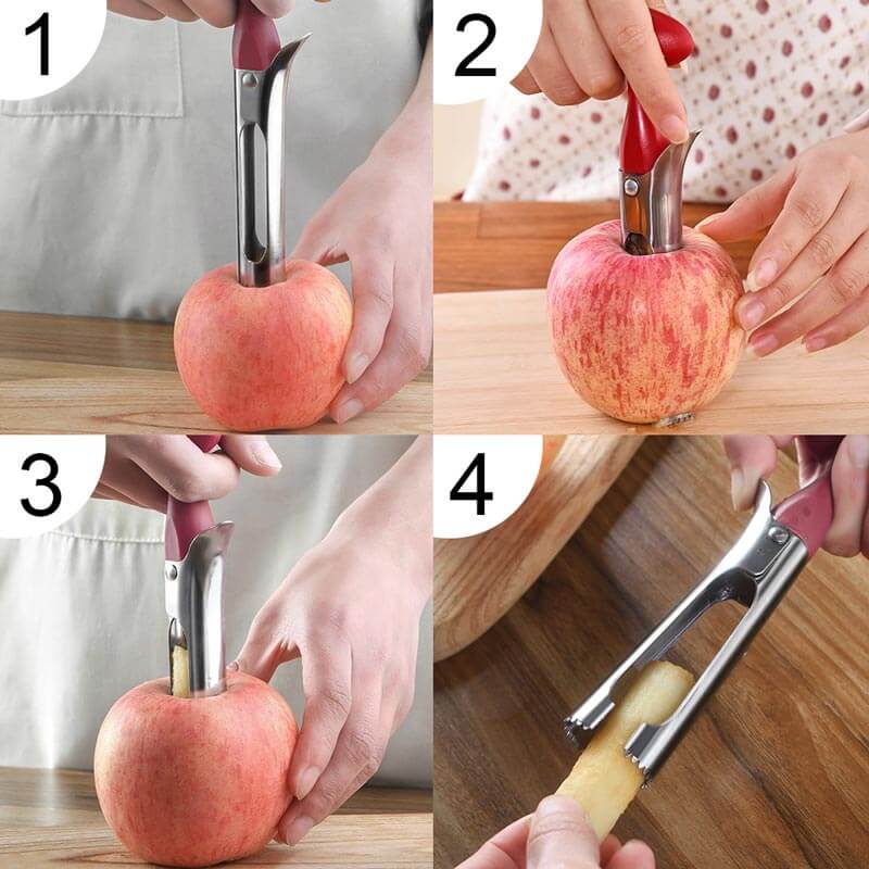 Instructions for apple corer