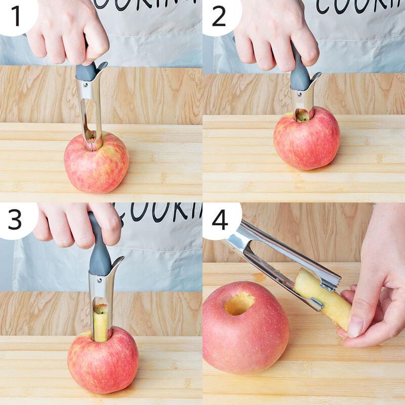 Quality apple corer tool - easy to use and clean - rugged apple corer with sharp serrated tip - stainless steel corer for apples and pears - simple fruit (Blade)
