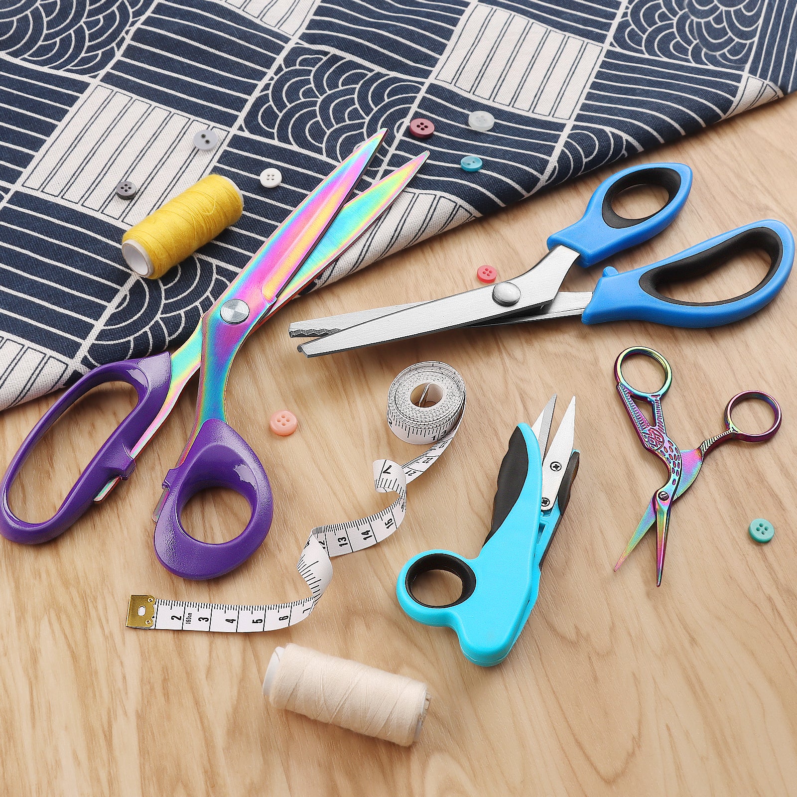 Asdirne Sewing & Fabric Scissors & Pinking Scissors Bundle
